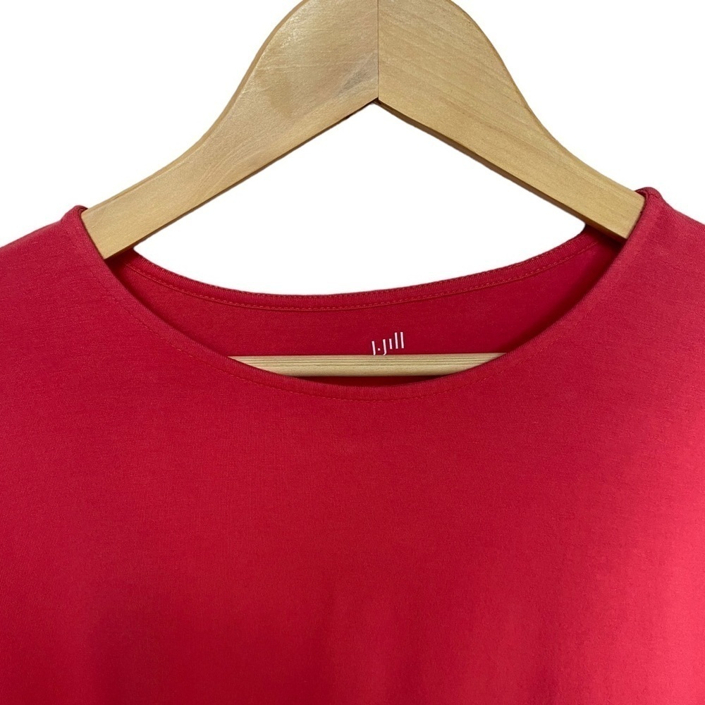 J.Jill women’s Luxe Supima cotton ballet 3/4 sleeve tunic red burgundy LP - Picture 4 of 7